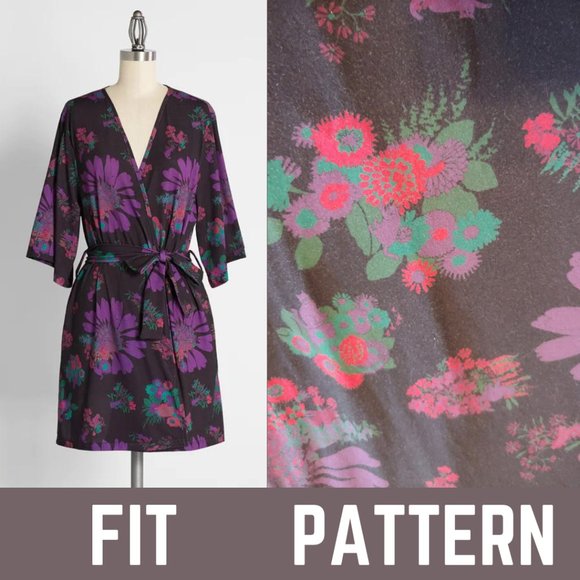 Modcloth Black Floral Lively Lounging Robe - Picture 1 of 8
